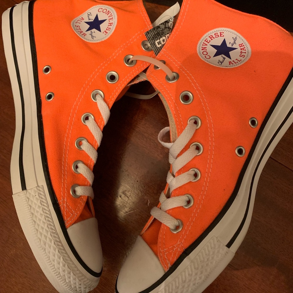 Bright Neon Orange Converse Sneakers